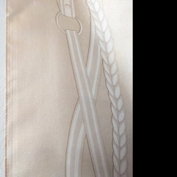 Ralph Lauren 2-Scarf Silk Set: Royal Blue + Champagne | 42” Square | New - Picture 9 of 10